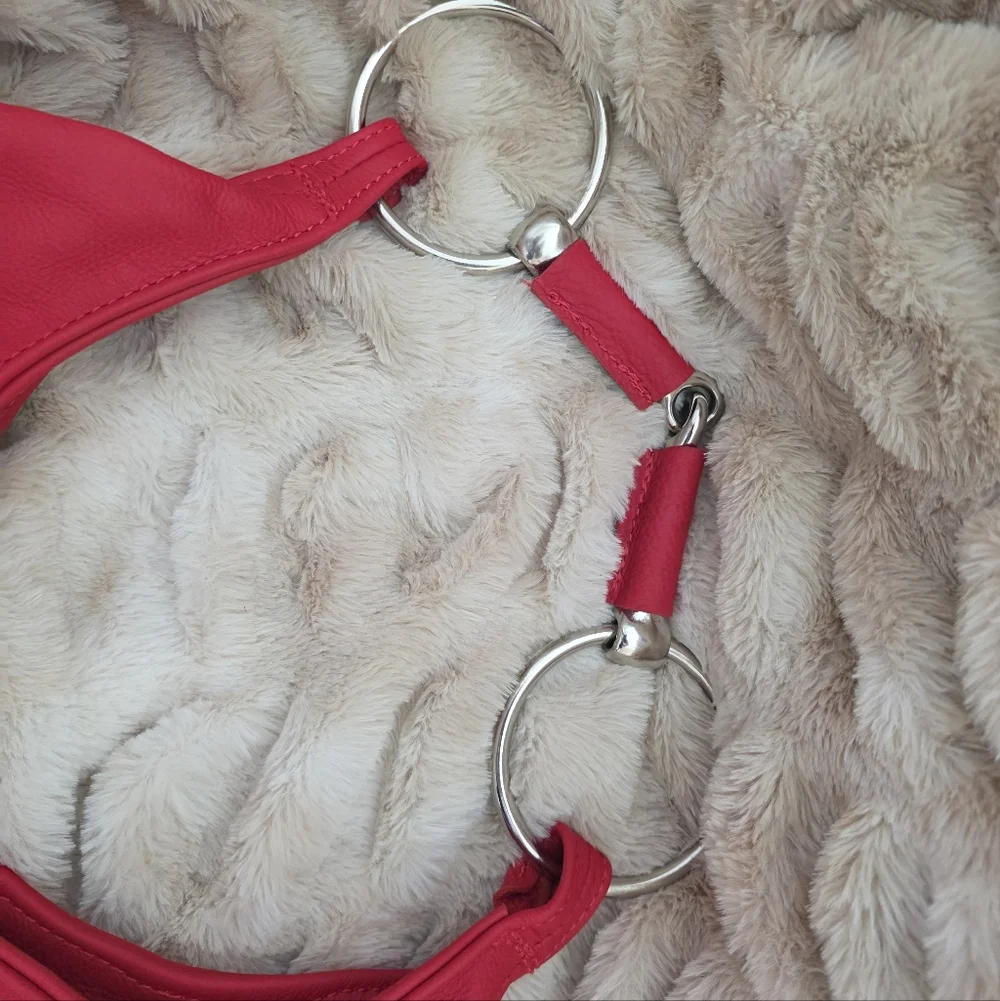 ❤️ Genuine Leather Red Hobo / Horsebit Shoulder Bag ❤️